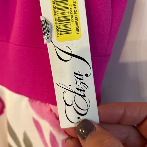 NWT Eliza J Poppy Floral Maxi Print Block Ball Gown Dress Sz 8 Formal Event - Picture 15 of 16